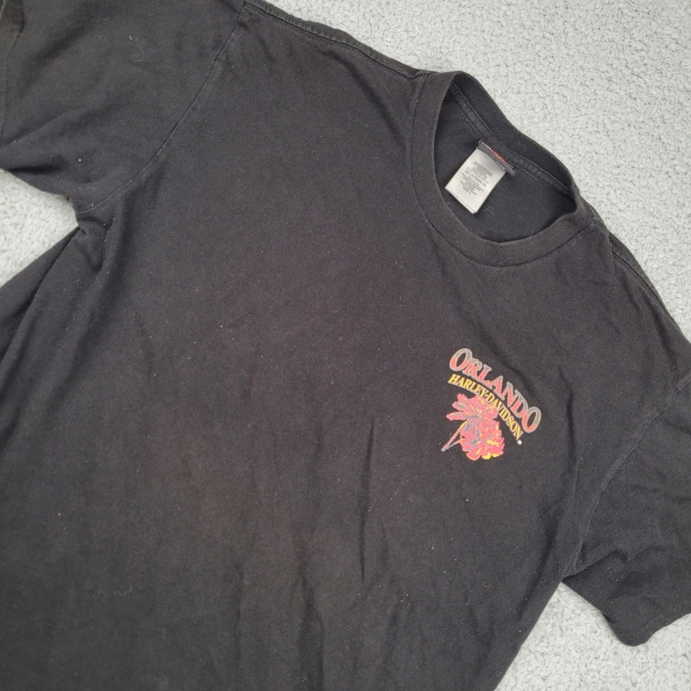 Mens Orlando Harley Davidson Florida Graphic T Shirt Black Size L‎
